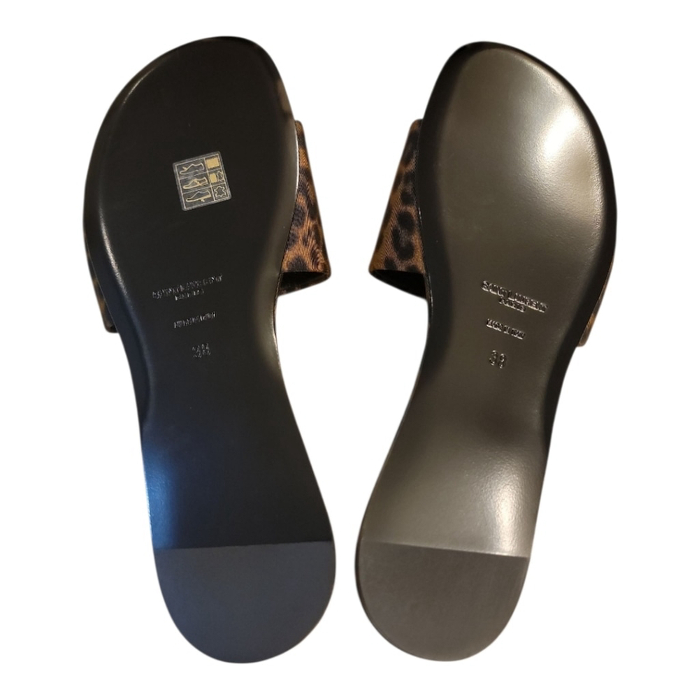 NWT $800 SAINT LAURENT Carlyle Slides in Leopard Grosgrain 8 B / 38 EU - Picture 9 of 13